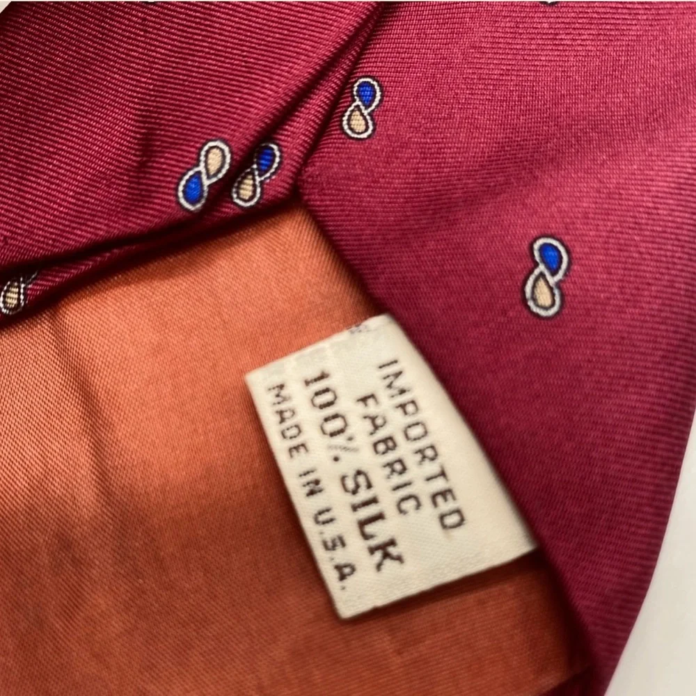 Yves Saint Laurent Vintage All Silk Neckware Burgundy Silk Necktie
